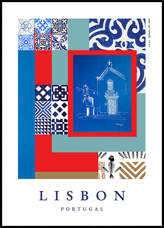 Façades de Lisbonne Poster