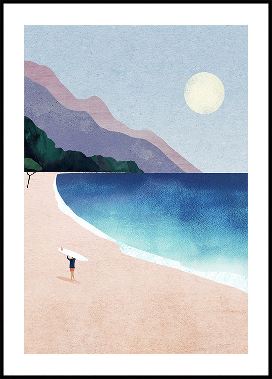 Affiche de plage de surf