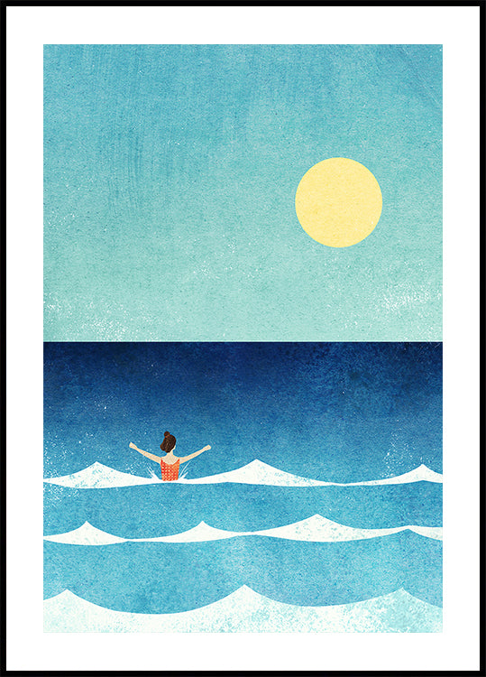 Natation en mer ii Poster