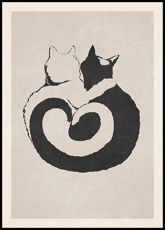 Félin Yin Yang Poster