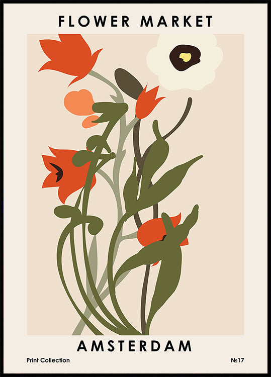 Marché aux fleurs d'Amsterdam Poster
