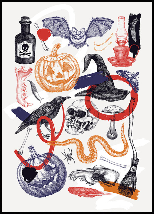 Affiche d'art de collage d'Halloween