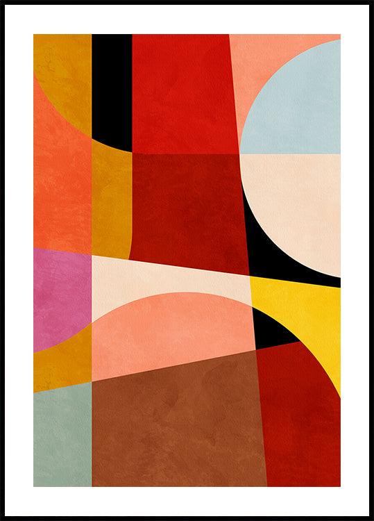 Couleurs chaudes Bauhaus Geometry2 Poster