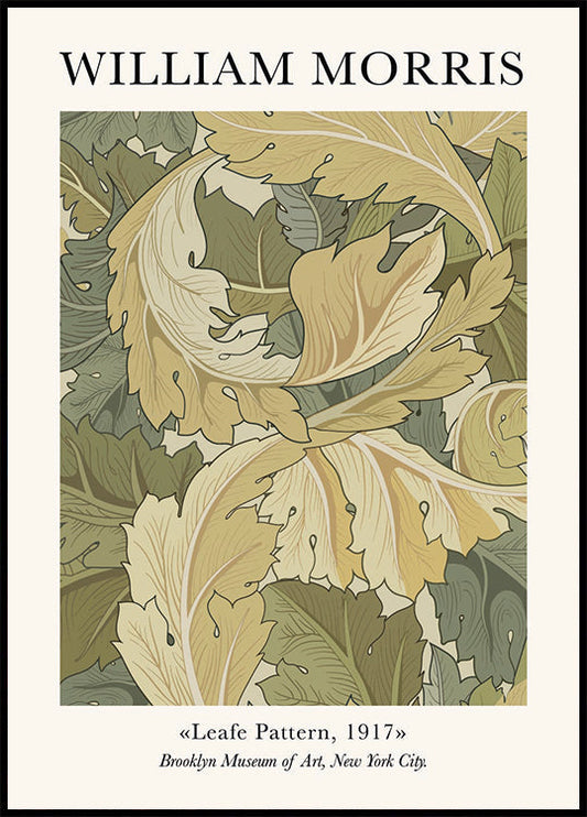 Affiche à motifs de feuilles de W. Morris &amp; CO 