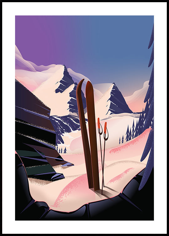 Affiche de voyage de ski Poster