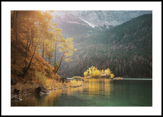 Affiche d'un matin d'automne au bord du lac 