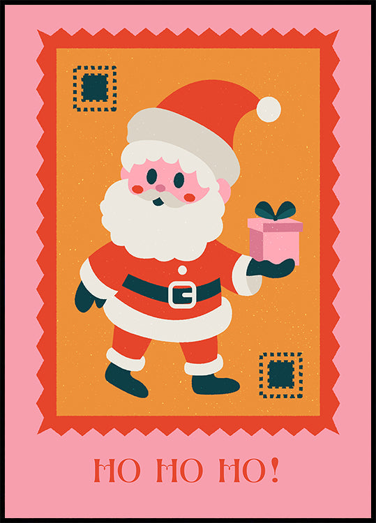 Ho ho ho - Père Noël avec cadeau Poster