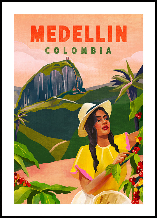 Medellin Colombie Affiche de voyage