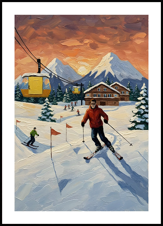 Skier au coucher du soleil (NOUVEAU)