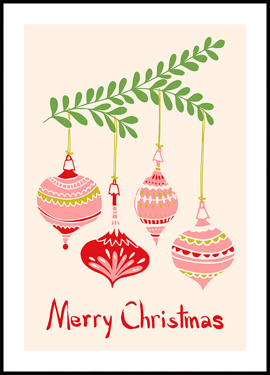 Joyeuses petites boules de Noël Poster