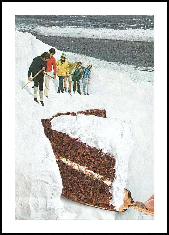 Gâteau de vêlage sur glacier - Dessert Snow Mountain Poster