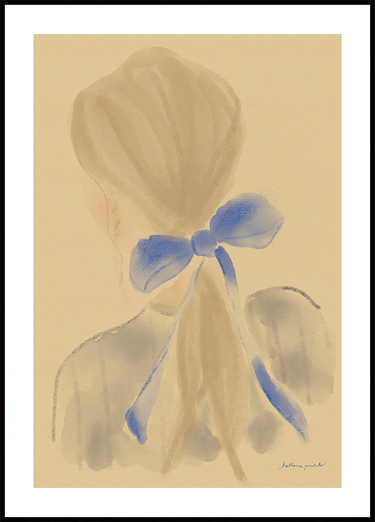 Fille avec un ruban de cheveux bleu