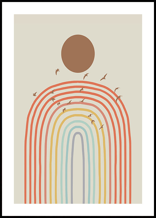 Arc-en-ciel stylisé avec pastel superposé (NOUVEAU)