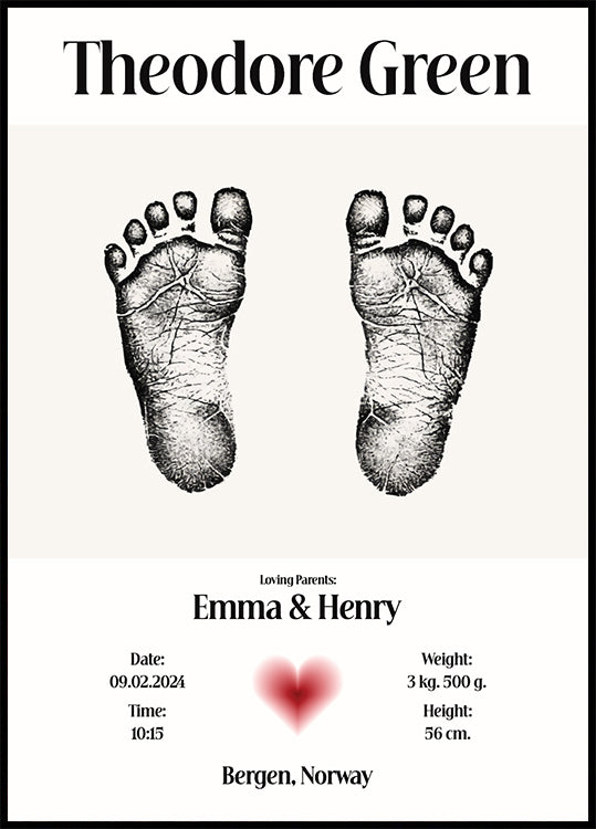 Affiche personnalisée empreinte de bébé