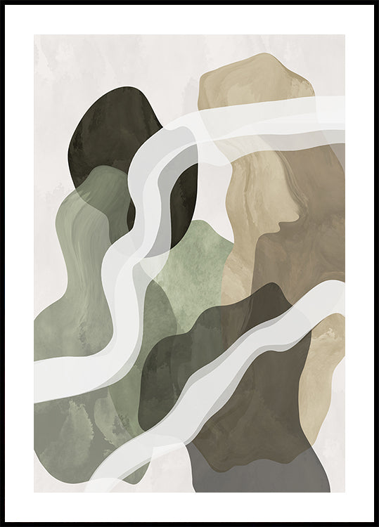 Formes vertes abstraites Poster