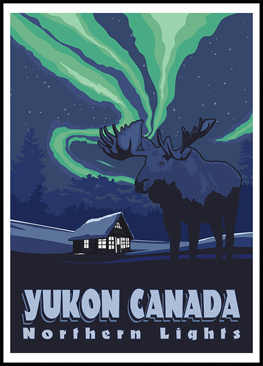 Affiche imprimée de voyage du Yukon Canada