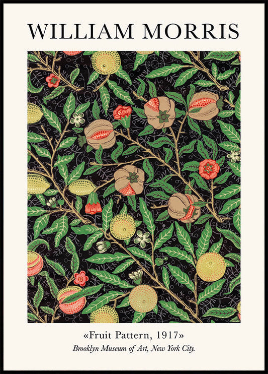 Affiche à motifs de fruits de W. Morris &amp; CO 