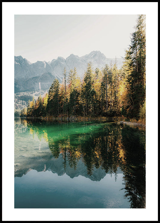 Affiche de réflexion matinale au bord du lac 