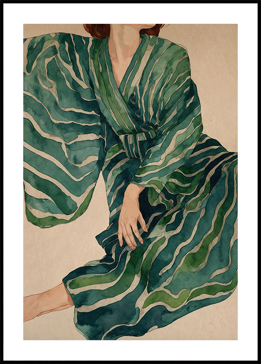 Flux de kimono vert