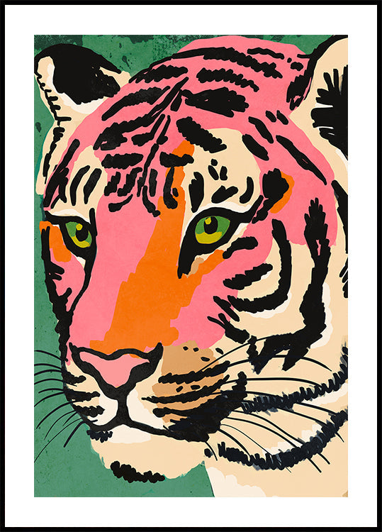 Regard de tigre vibrant Poster