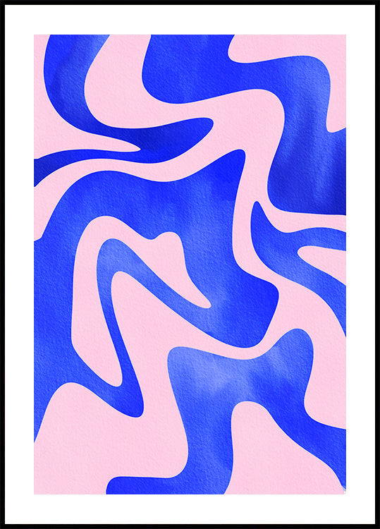 Vague bleue abstraite Poster
