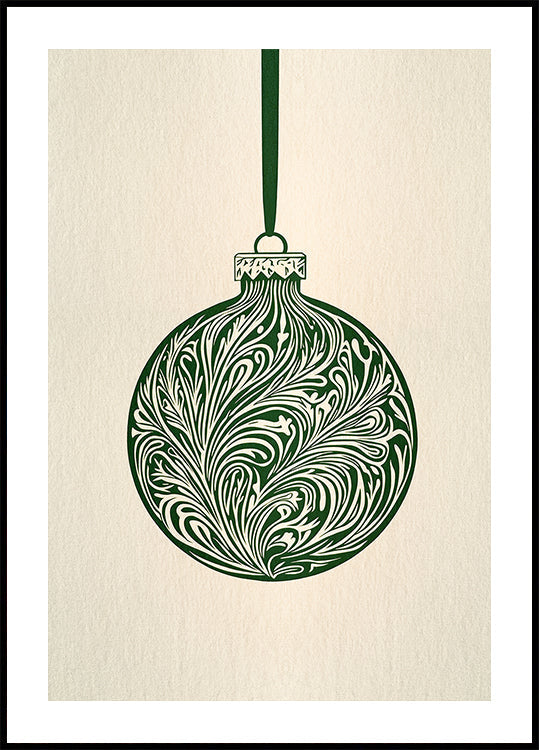 Boule de Noël vert olive Poster