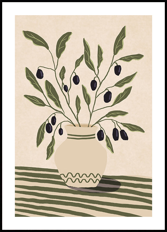 Vase avec olives Poster