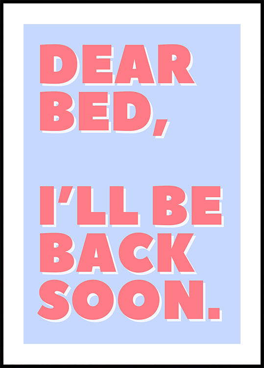 Lettre à mon lit Poster
