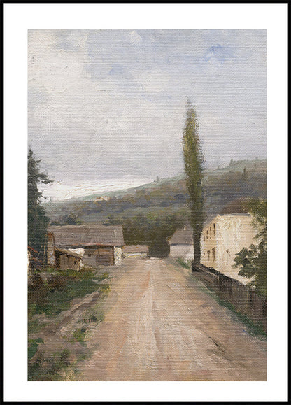 Affiche du chemin du village tranquille