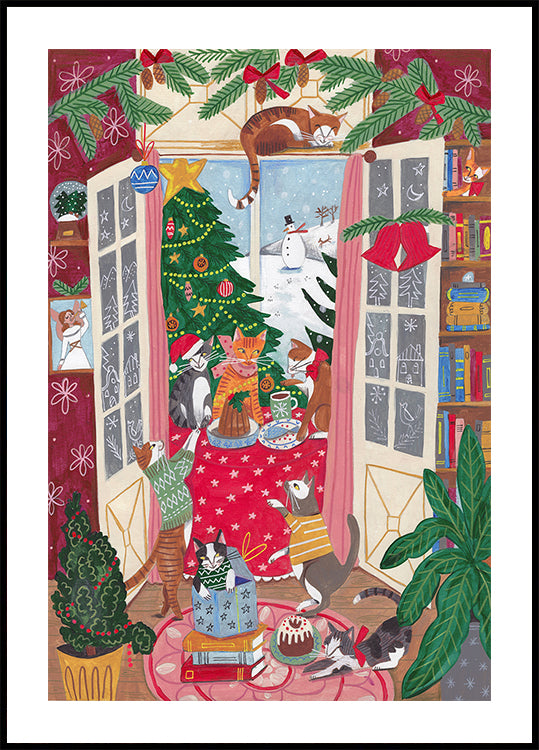 Chats dans la fenêtre Poster