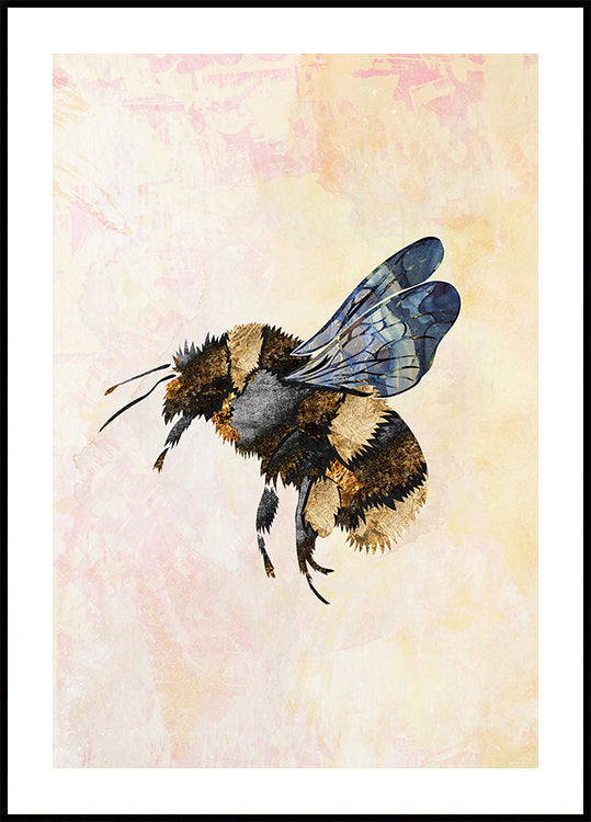 Abeille aquarelle grunge Poster