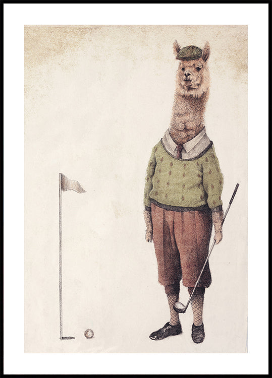 Club de golf d'alpaga Poster