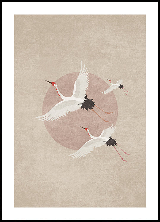 Grues en vol Poster