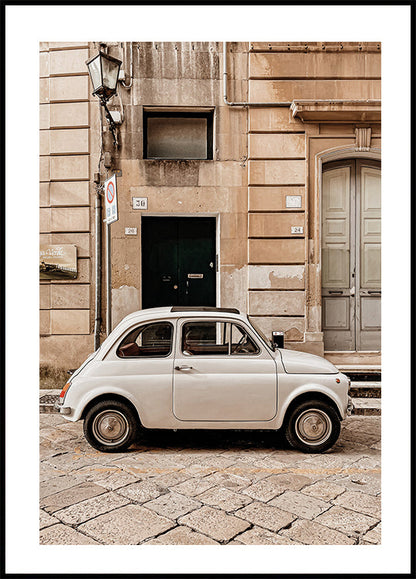 Affiche de voiture classique en milieu urbain