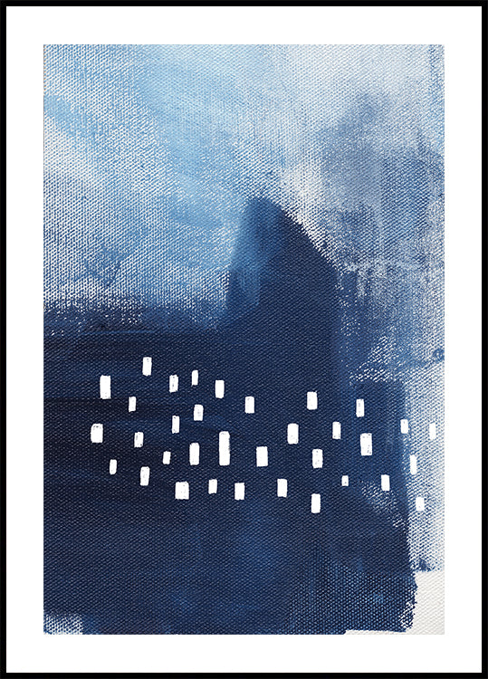 Teintes bleues et éléments rectangulaires blancs