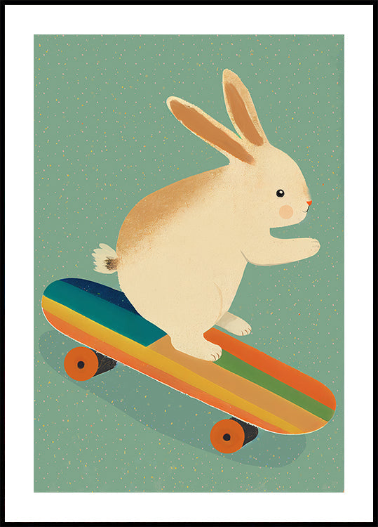 Lapin de skateboard Poster