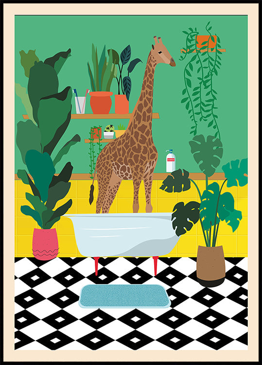 L'heure du bain de la girafe