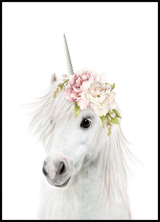 Licorne florale Poster