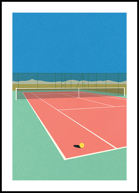 Court de tennis dans le désert Poster