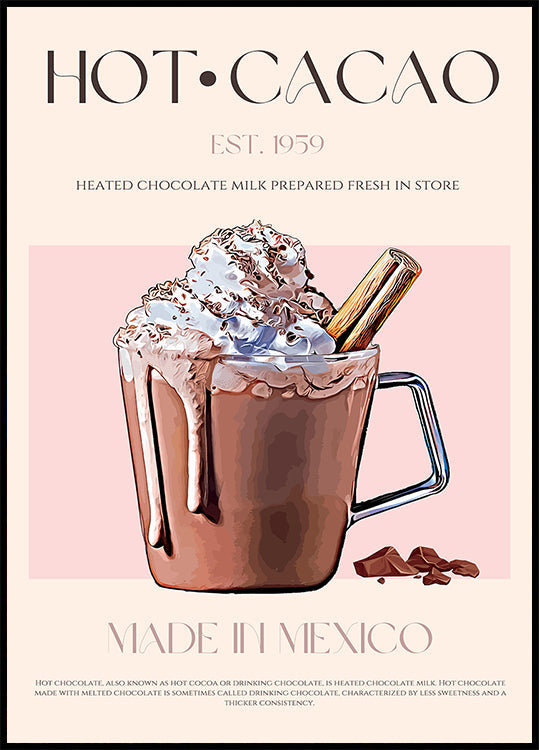 Une tasse de cacao chaud crémeux Poster