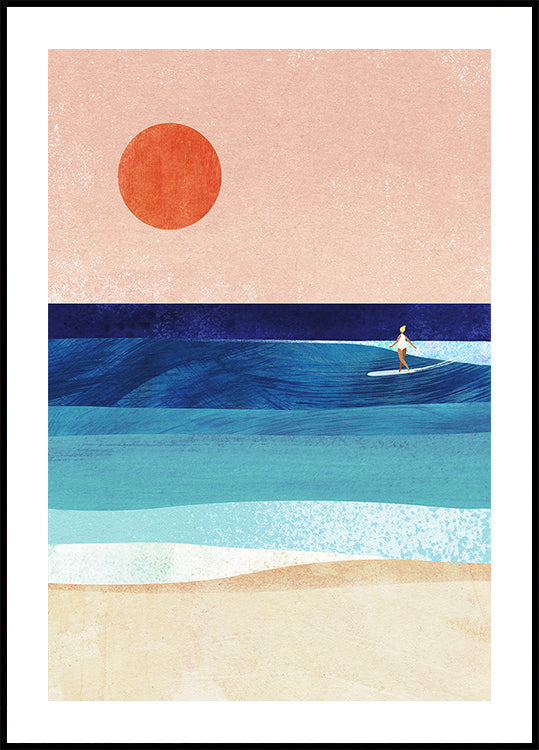 Fille de surf Poster