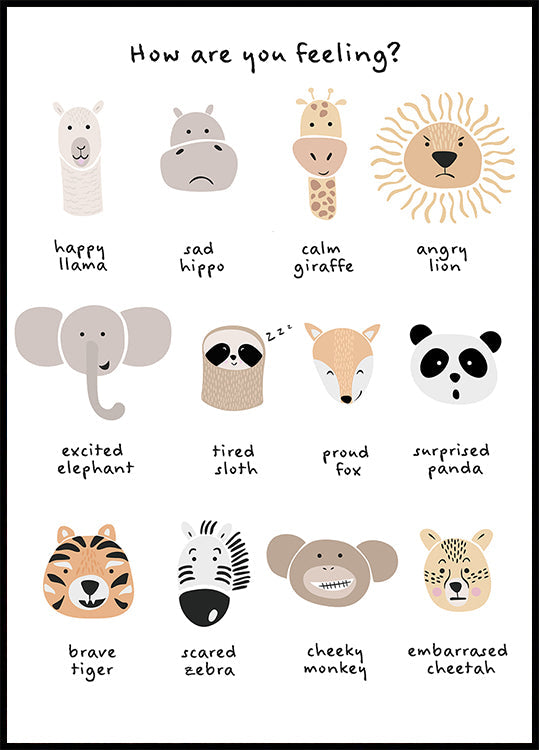 Émotions de méditation apaisantes pour enfants imprimer 1 Poster