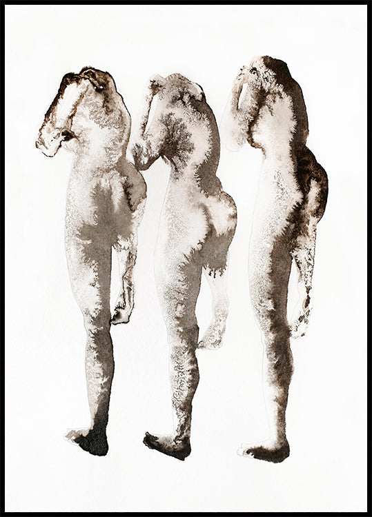 Étude de figures 3x (d'après Muybridge)
