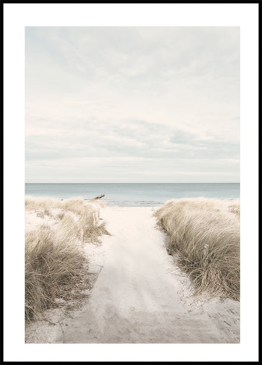 Affiche du chemin de sable vers la mer 