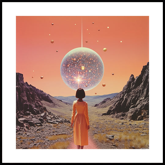 Un collage d'art de discothèque spatiale Poster