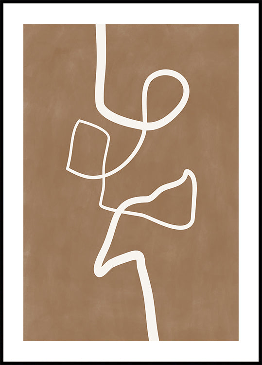 Oeuvre d'art à ligne unique blanche Poster