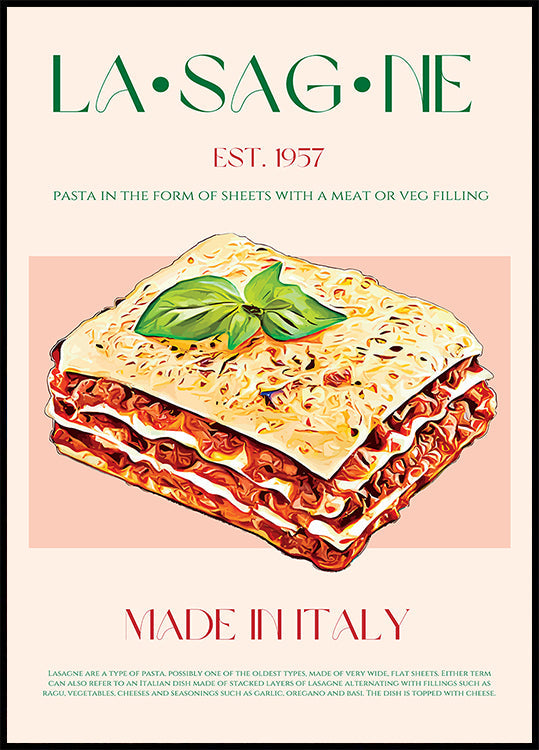 Couches de lasagne Poster
