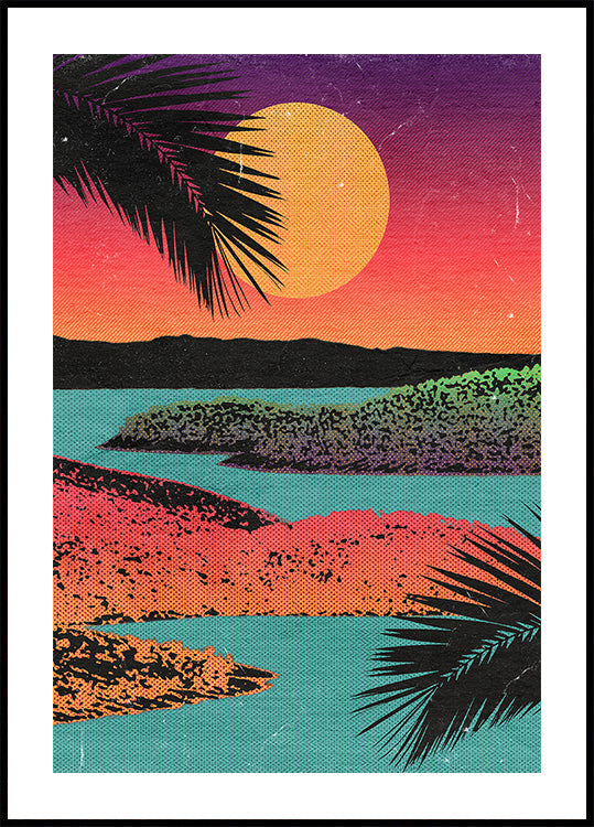 Coucher de soleil rétro