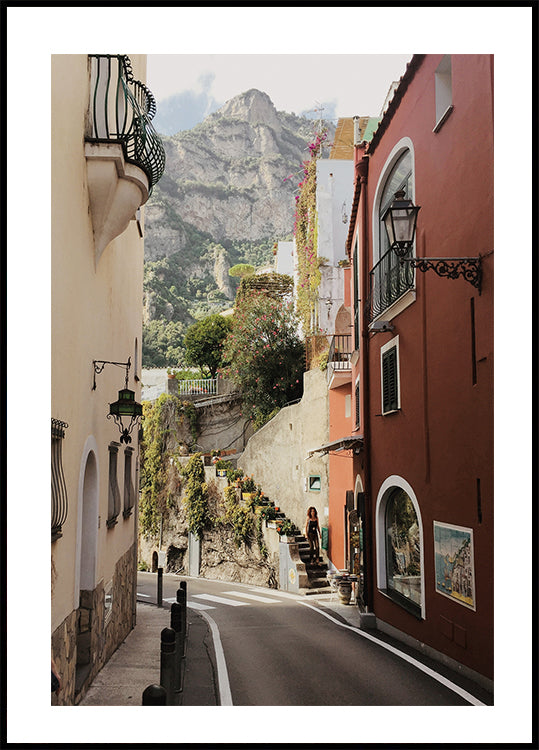 Affiche de la charmante rue de Positano