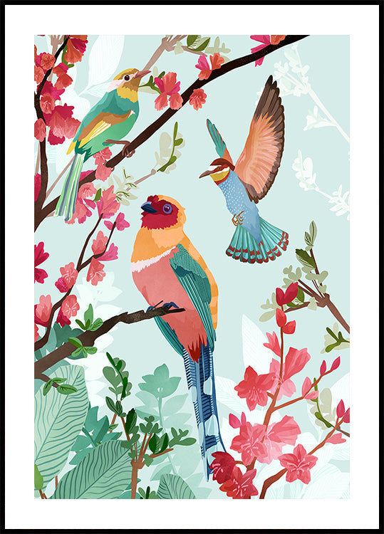 Oiseaux d'été Poster